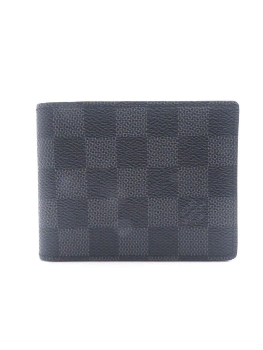 Louis Vuitton Portefeuille Slender Damier Graphite Bifold Wallet Canvas Gray